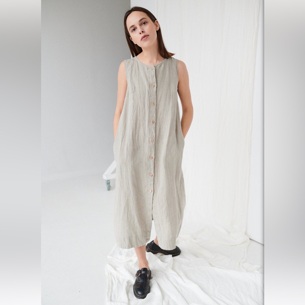 Linenfox Robin Dress beige linen